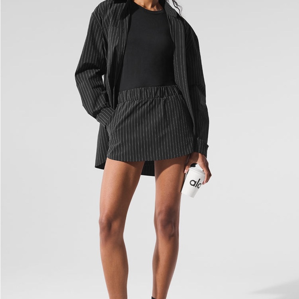 ALO Yoga Pinstripe Daylight Mini Skirt